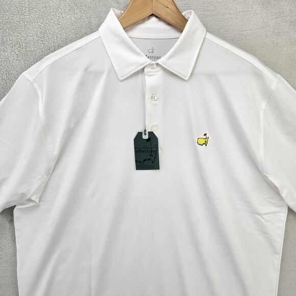 Masters Tech Polo Golf Shirt Mens Large White Performance Apparel NWT - Picture 2 of 11